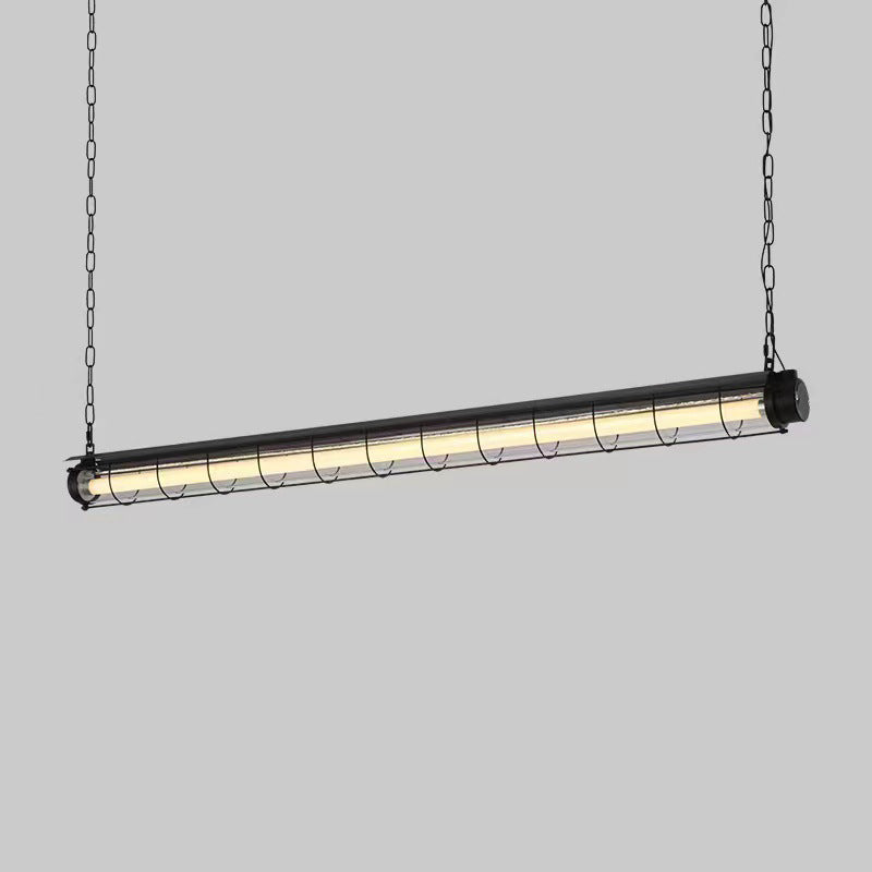 Zeitgenössischer Industrieller Langer Hardware Acryl 1/2 Licht Insel Licht Kronleuchter Für Esszimmer 