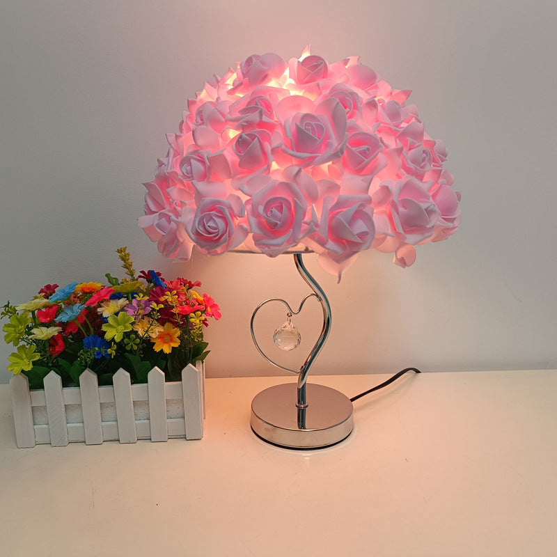 Lampe de Table Décorative à 1 Lumière Rose Romantique Européenne 