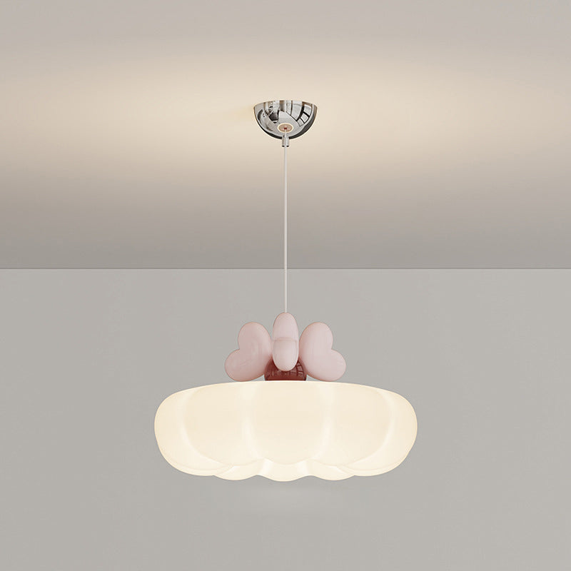 Lustre suspendu en verre résine fer LED moderne et créatif pour chambre à coucher 
