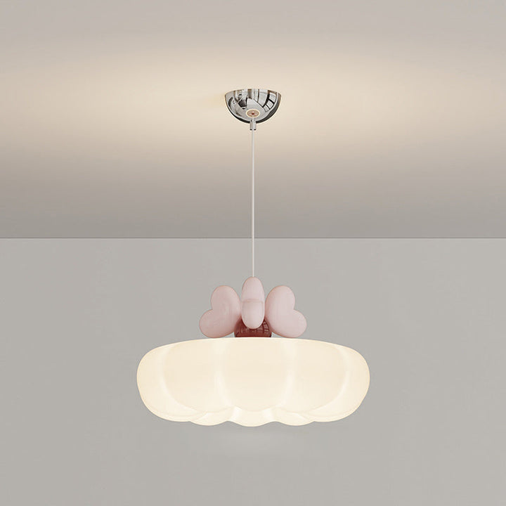 Lustre suspendu en verre résine fer LED moderne et créatif pour chambre à coucher 