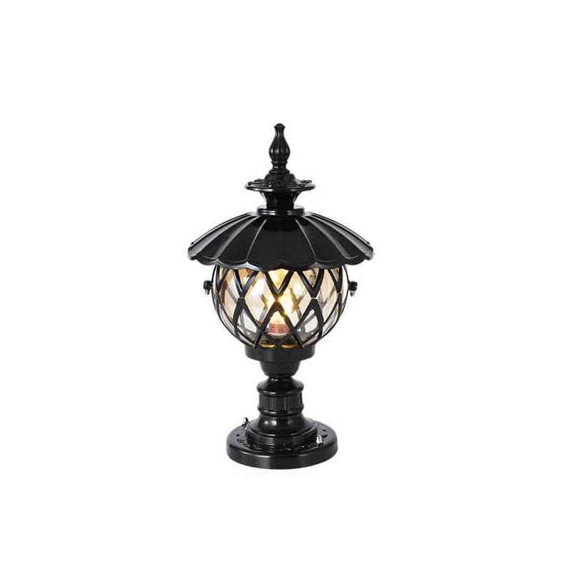 Traditional European Outdoor Lotus Column Head Light 1-Light Waterproof Garden Landscape Light For Outdoor