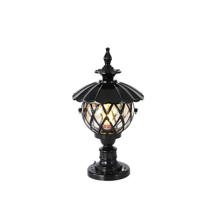 Traditional European Outdoor Lotus Column Head Light 1-Light Waterproof Garden Landscape Light For Outdoor