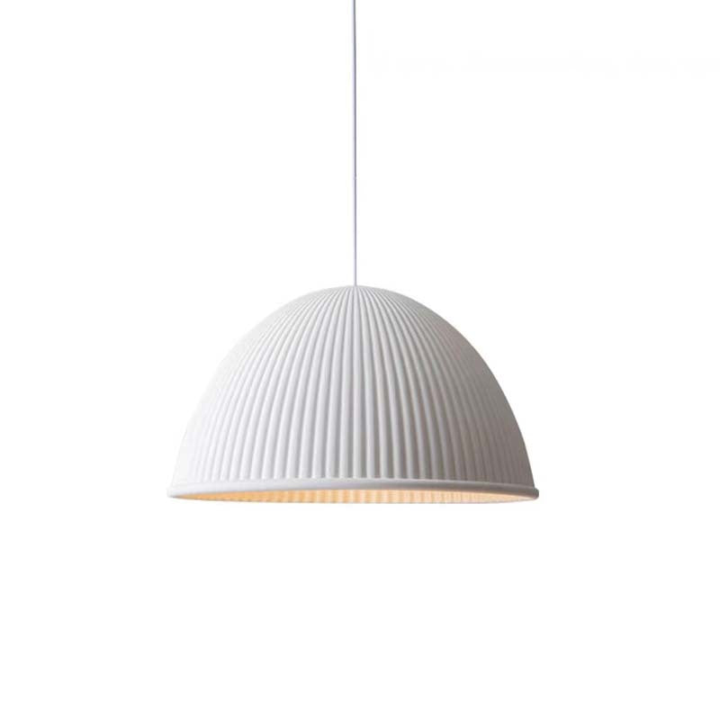 Contemporary Scandinavian Resin Half Circle Stripe Design 1-Light Pendant Light For Dining Room