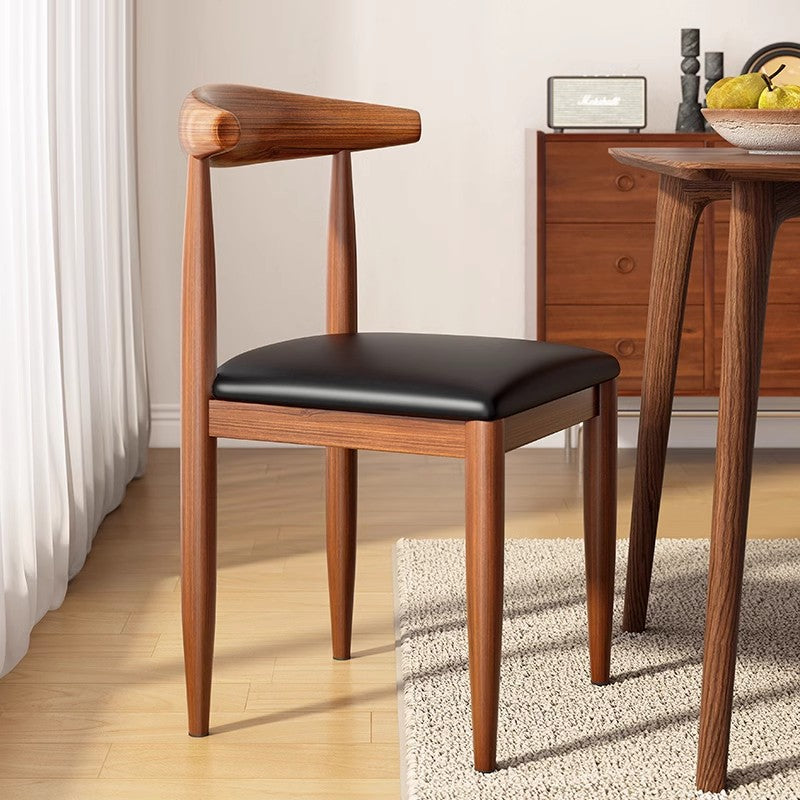 Chaise de salle à manger en cuir simplicité moderne tissu acier au carbone éponge émulsion dossier carré pour salle à manger 