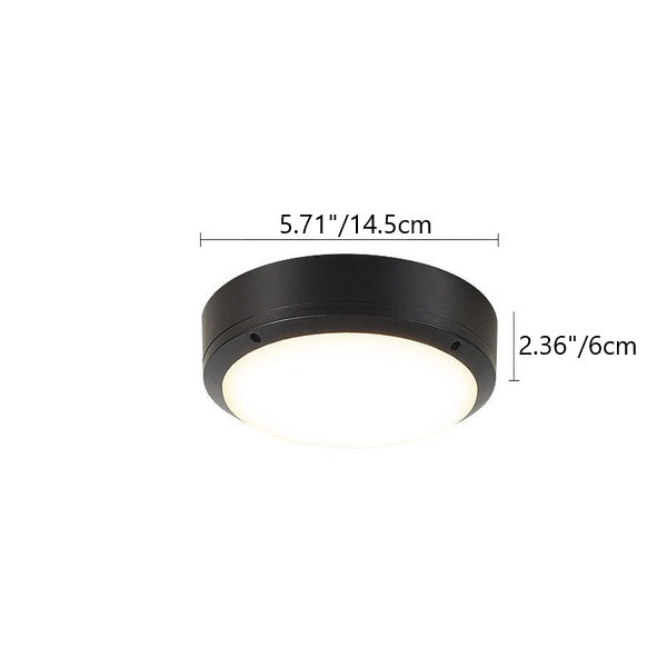 Moderne minimalistische runde LED-Deckenleuchte aus Aluminium und PC, wasserdicht, für den Außenbereich und die Terrasse 