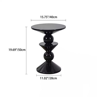 Table d'appoint ronde nordique contemporaine en résine laquée pour salon 