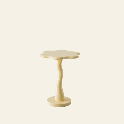Table d'appoint en bois et fer avec design traditionnel de pétales ronds pour salon 