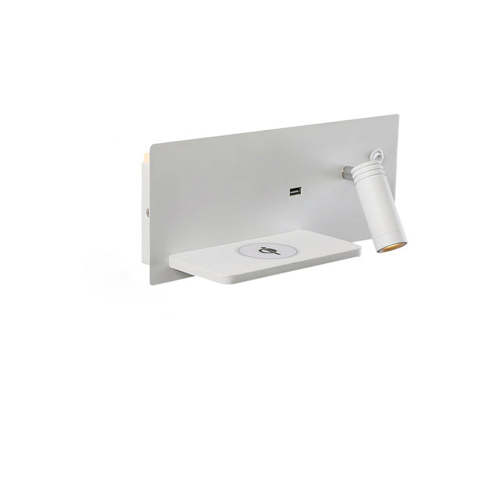 Lámpara de pared con foco LED giratorio rectangular USB recargable industrial contemporáneo para dormitorio 
