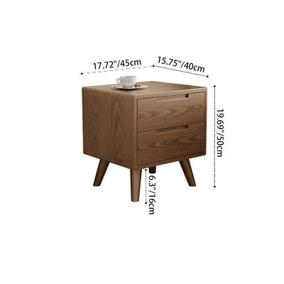Table de nuit carrée en bois de caoutchouc moderne avec 1/2 tiroir pour chevet 