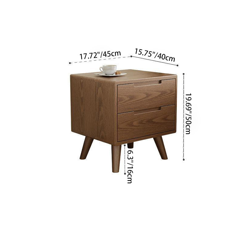 Table de nuit carrée en bois de caoutchouc moderne avec 1/2 tiroir pour chevet 