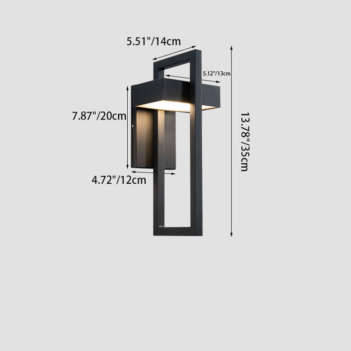 Moderne minimalistische rechteckige LED-Wandleuchte aus Edelstahl für die Terrasse im Freien 