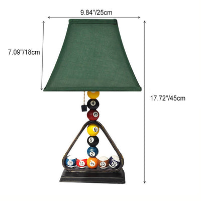 Modern Creative Billiard Stacked Linen Fabric Shade 1-Light Table Lamp