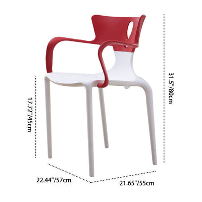 Chaise de salle à manger contemporaine scandinave PP carré point d'exclamation dossier accoudoir pour salle à manger 