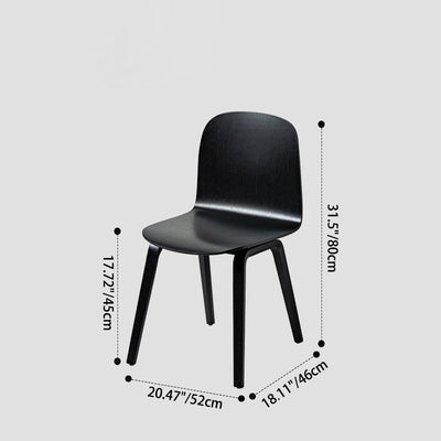Chaise de salle à manger contemporaine nordique en bois massif avec dossier pour salle à manger 