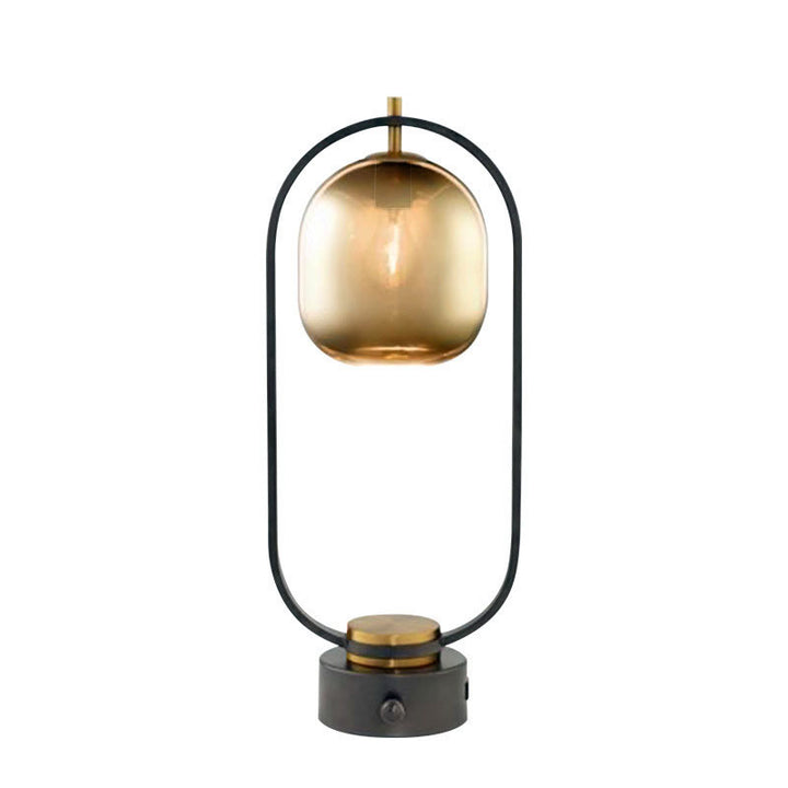 Moderner minimalistischer kreativer Schmiedeeisen-Oval-1-Licht-Tischlampe 
