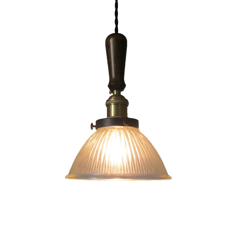 Retro Industrielle Wasserwellen-Glaslampenschirm 1-Flammige Pendelleuchte 
