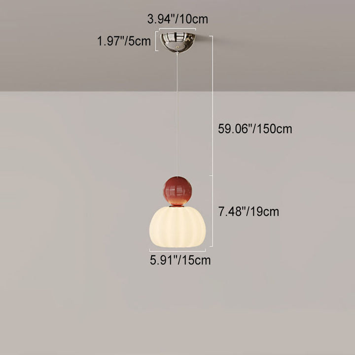 Suspension LED avec abat-jour en PE citrouille de simplicité contemporaine et boule en fer pour chambre 
