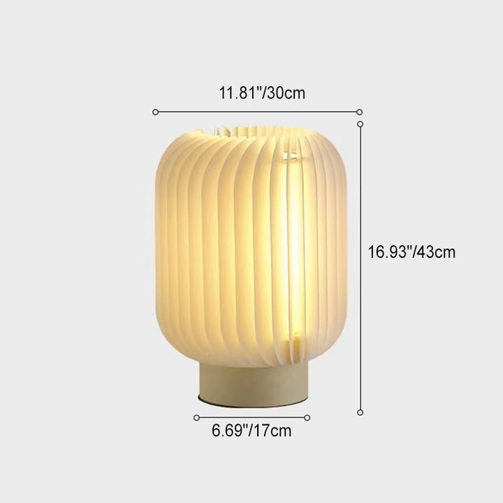 Lampe de Table LED en tissu acrylique plissé rond de simplicité moderne pour chambre à coucher 