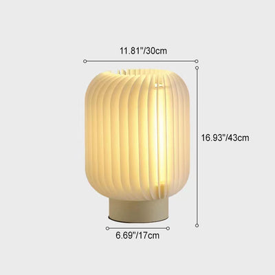 مصباح طاولة LED بقاعدة من الحديد والأكريليك والقماش بتصميم دائري بسيط وعصري لغرفة النوم 