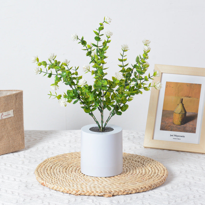 Lámpara de Mesa LED de Flor de Loto de Plástico Minimalista Moderna para Sala de Estar 