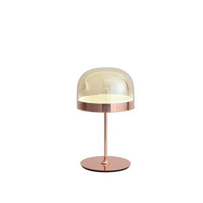 Modern Creative Glass Cup Shade Electroplated Iron Base LED Table Lamp