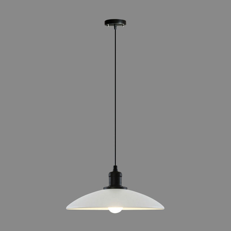 Suspension luminaire à disque en fer forgé à personnalité simple industrielle 1 lumière 