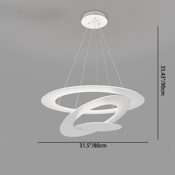 Lustre à LED en fer contemporain créatif à plusieurs niveaux en forme de soucoupe volante pour salon 