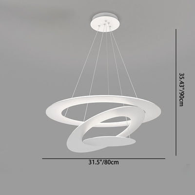 Zeitgenössische kreative mehrstufige Kreis fliegende Untertasse Eisen LED Pendelleuchte für Wohnzimmer 