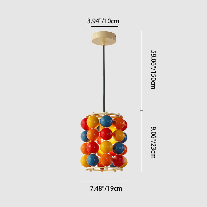 Zeitgenössische skandinavische bunte Magic Bean Eisen 1-Licht Pendelleuchte für Wohnzimmer 