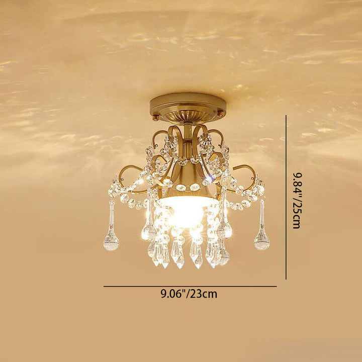 Plafonnier moderne simple en forme de fleur en cristal avec 1/3 lumières 
