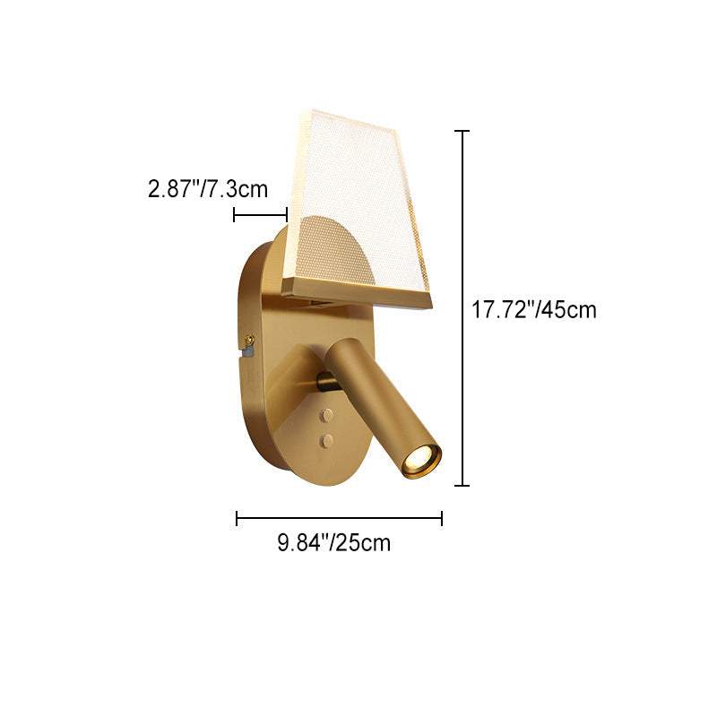 Applique Murale LED en Fer Acrylique Ovale Trapézoïdale Minimaliste Moderne pour Salon 