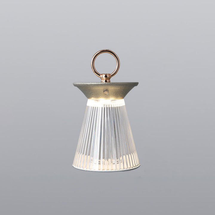 Lámpara de Mesa LED Portátil de Hierro Acrílico Semi-Cónica de Simplicidad Contemporánea Luz Nocturna para Dormitorio 