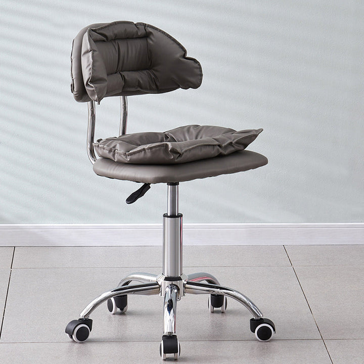 Moderner minimalistischer quadratischer Kissen Barhocker aus Kunstleder mit Metallrückenlehne, höhenverstellbar für Esszimmer 