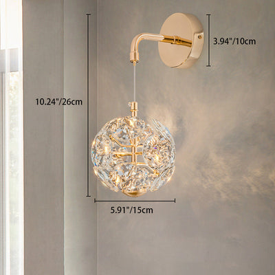 Zeitgenössische Luxus Kristall Hardware Runde Schatten Löwenzahn Design LED Wand Leuchte Lampe Für Wohnzimmer 