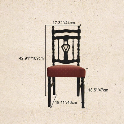 Traditioneller französischer quadratischer rechteckiger Rückenlehnen-Holzstoff-Esszimmerstuhl für das Esszimmer 