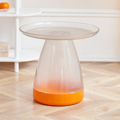 Mesa de café contemporánea creativa redonda de cono de plástico PET para sala de estar 