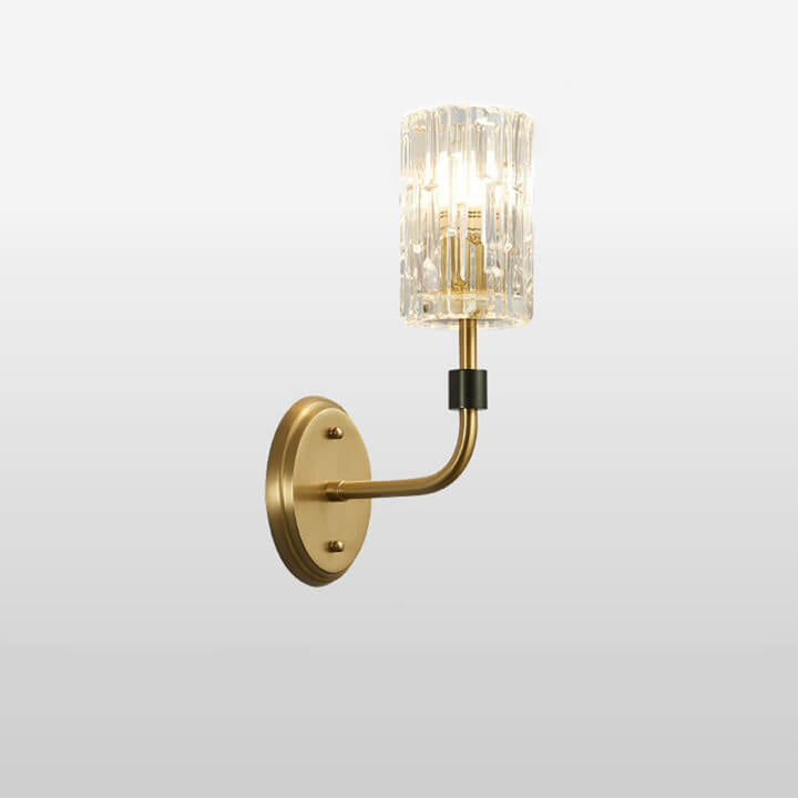 Modern Luxury Glass Cup Copper 1/2 Light Wall Sconce Lamp For Bedroom