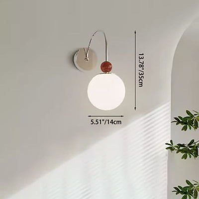 Moderne minimalistische runde Kugel Eisen Glas 1-Licht Wandleuchte Lampe für Wohnzimmer 