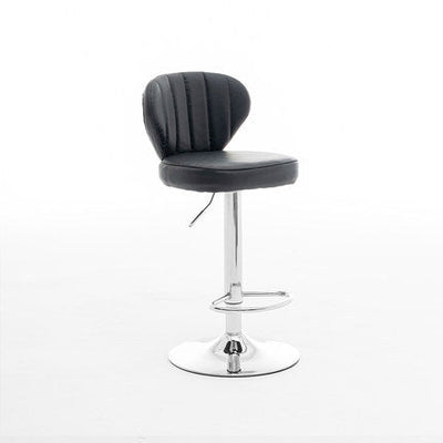Tabouret de bar carré moderne minimaliste en cuir avec dossier et repose-pieds pour salle à manger 