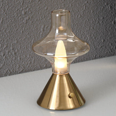 Zeitgenössische Einfachheit Glas Spinner Gyroskop Metall Basis LED USB Tisch Lampe Für Schlafzimmer 
