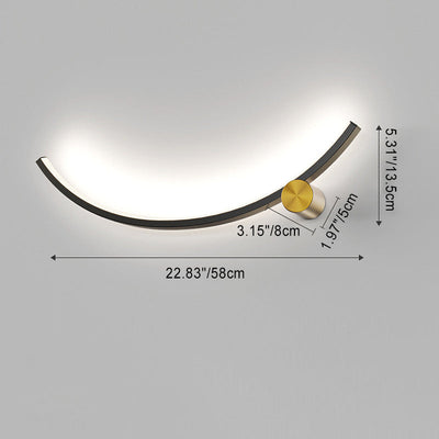 Moderne minimalistische Arc Aluminium Streifen Acryl LED Wandleuchte Lampe für Wohnzimmer 