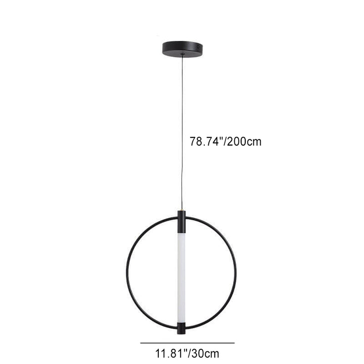 Pendentif LED acrylique en fer forgé avec anneau moderne nordique 