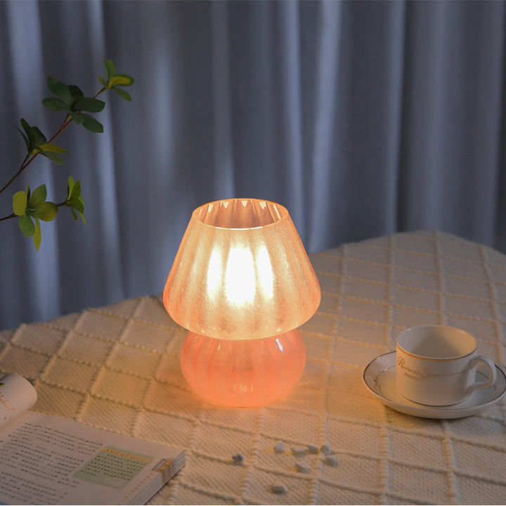 Moderne Einfachheit Glas Pilz 1-Licht Tischlampe für das Schlafzimmer 