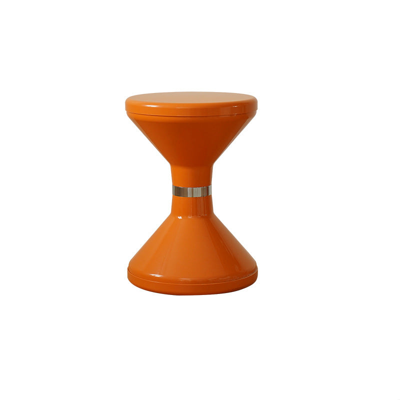 Contemporary Creative Round Plastic Vanity Stool Backless Armless For Living Room