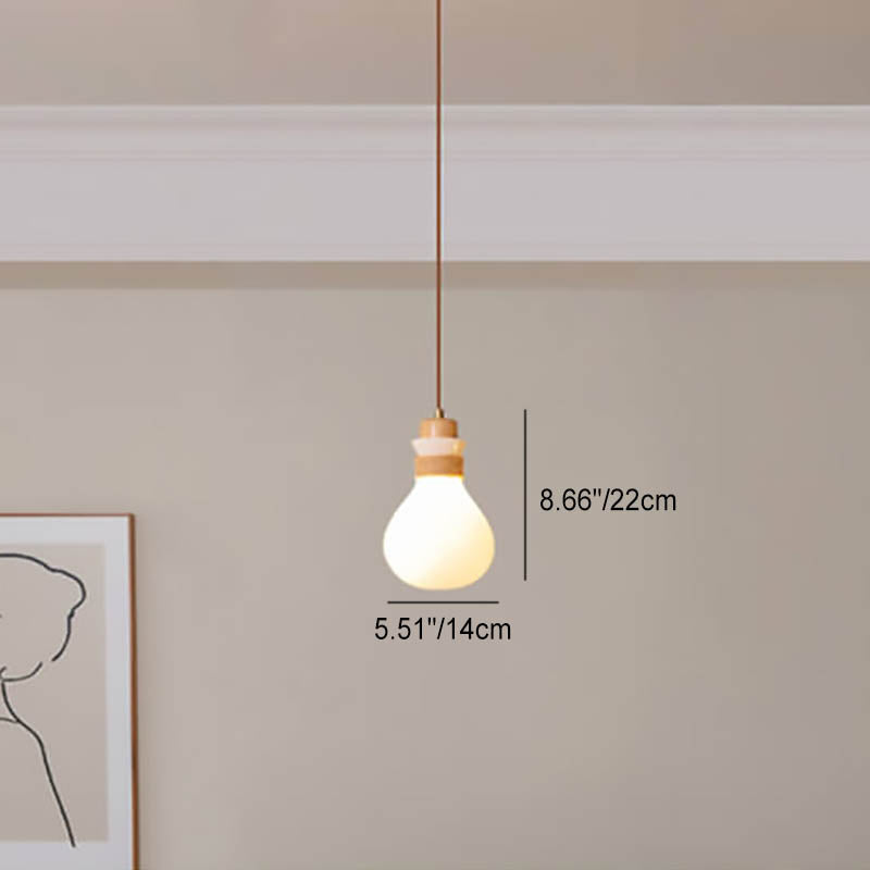 Lámpara de araña de isla de 1/2/3 luces con bola de vidrio de madera tradicional japonesa para sala de estar 