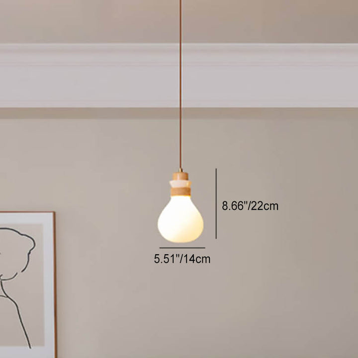 Lámpara de araña de isla de 1/2/3 luces con bola de vidrio de madera tradicional japonesa para sala de estar 