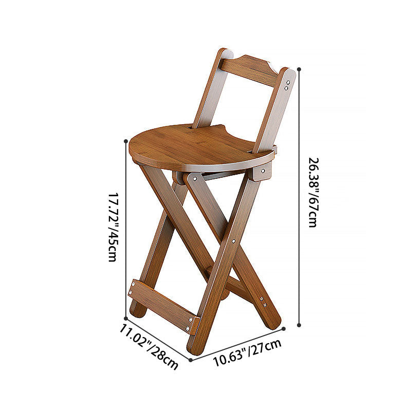 Simplicidad contemporánea Taburete de bar plegable con patas en forma de X de bambú Respaldo bajo Reposapiés para comedor 