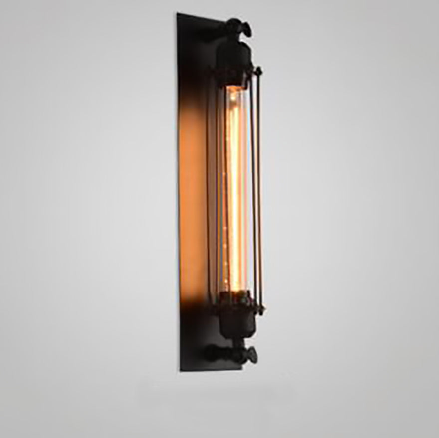 Lampe murale contemporaine industrielle en forme de cylindre rectangulaire en fer à 1 lumière pour salon 