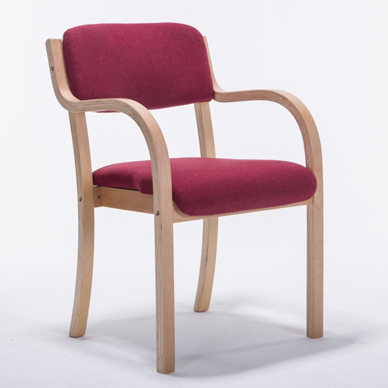 Chaise de salle à manger contemporaine en bois nordique, tissu coton lin, cuir, velours, éponge, dossier carré, accoudoir pour salle à manger 