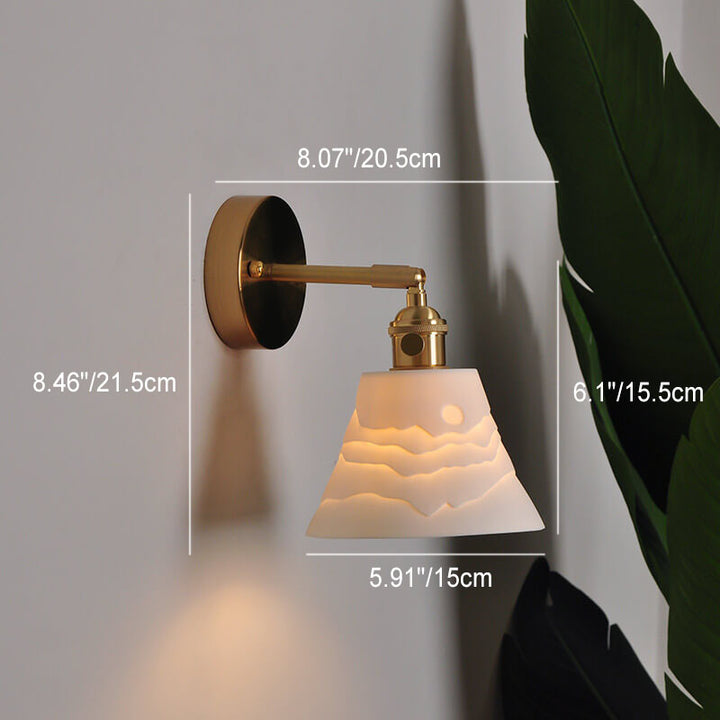 Nordischer minimalistischer Keramik-Wandgemälde-Horn 1-Licht-Wandleuchte 